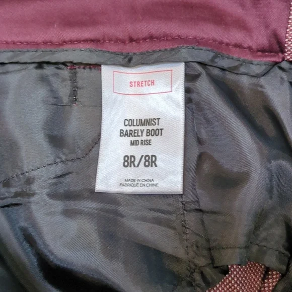 Express Columnist Maroon Pants 8R - Picture 3 of 3